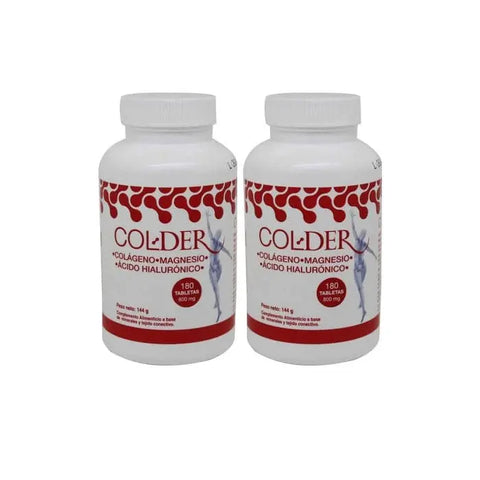 Jag Couture London New York Colder Collagen 180 tablets, showing the bottle with label and tablets inside.
