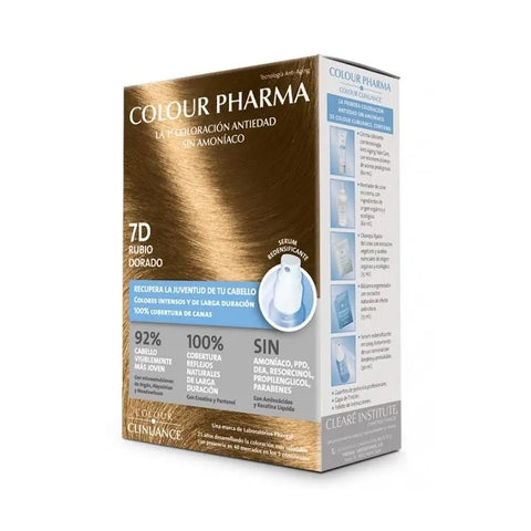 Jag Couture London-New York Colour Pharma Clinuance D7 Golden Blonde hair dye in a sleek bottle with golden blonde shade