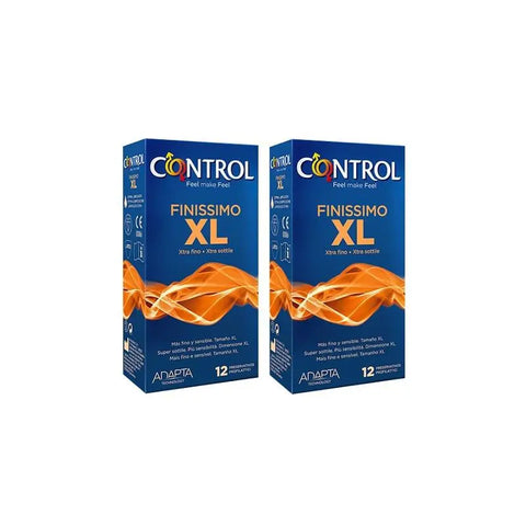 Control Condoms Finissimo XL pack with 12+12 units, thin latex condoms by Jag Couture London New York.