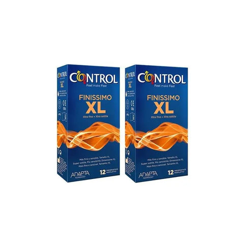Control Condoms Finissimo XL pack with 24 units, sleek packaging from Jag Couture London New York, designed for comfort and protection.