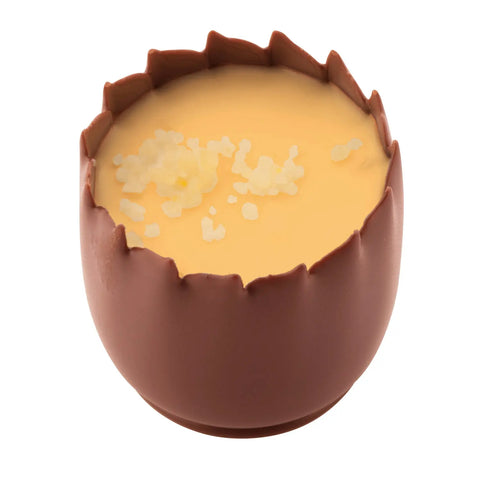 Corina milk chocolate mango ganache cup by Jag Couture London featuring a 13g chocolate treat with mango filling.