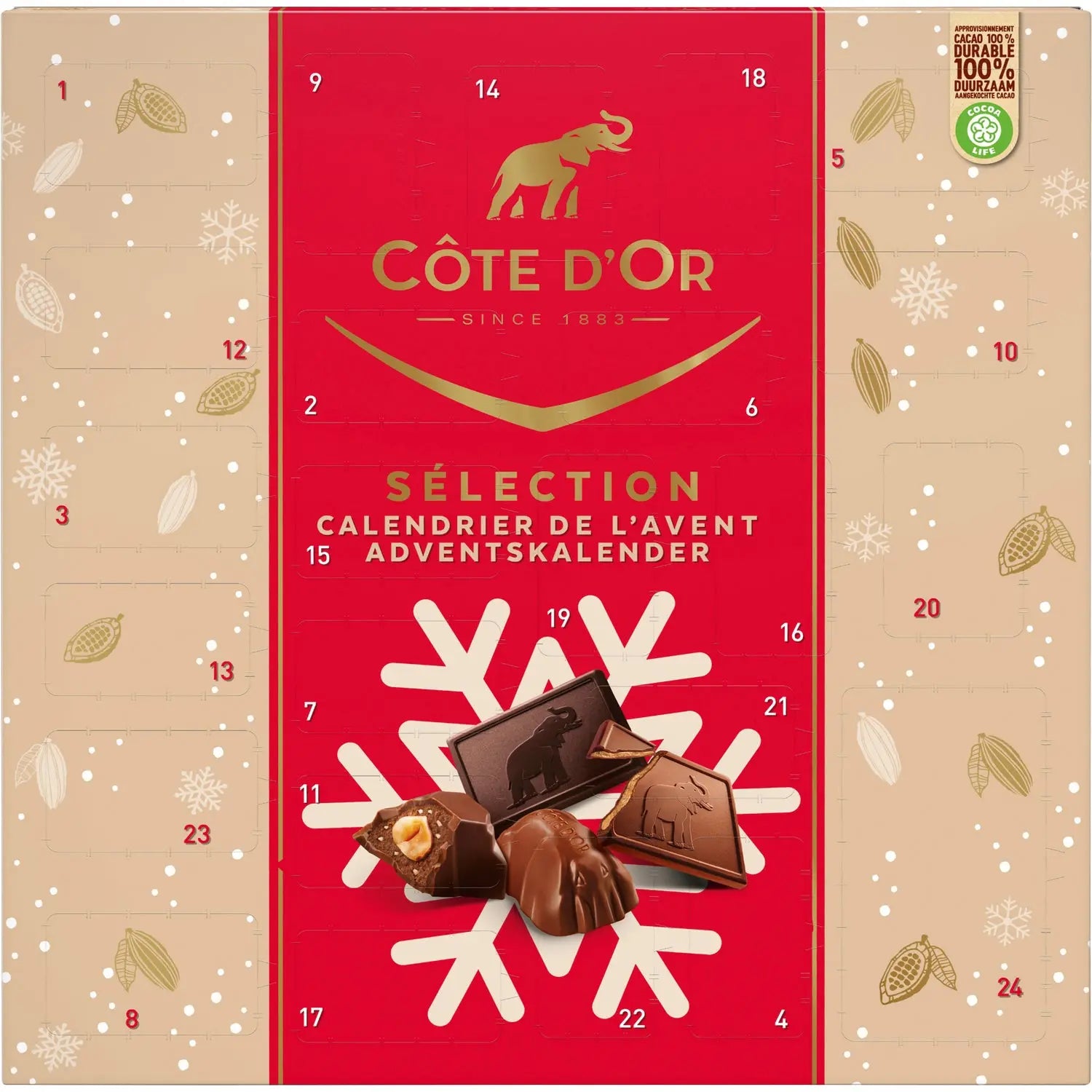 Cote d'Or advent calendar - contains Mignonettes, mini Bouchees and mini Rocs Jag Couture London - New York