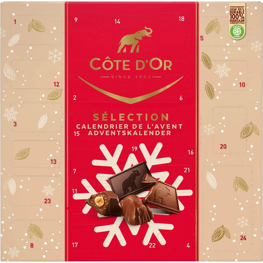 Cote d'Or advent calendar - contains Mignonettes, mini Bouchees and mini Rocs Jag Couture London - New York