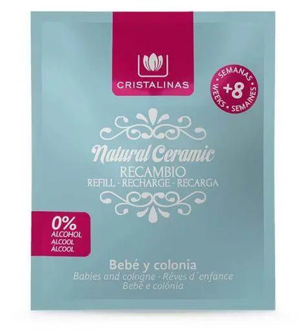 Cristalinas wardrobe air freshener refill for babies by Jag Couture London New York, shown in a clear container suitable for closet use.