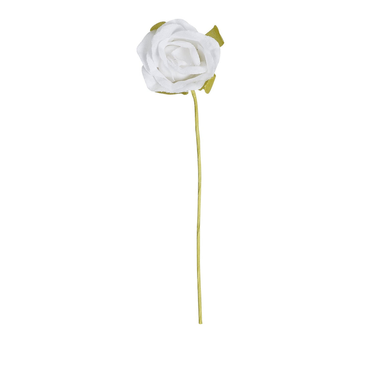 White rosebud decoration - 8.5cm x 2cm