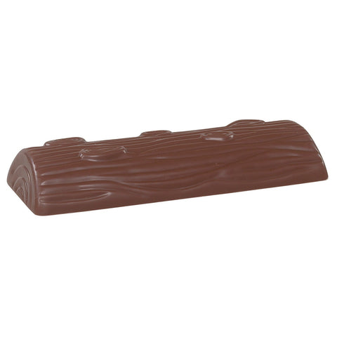 Hollow milk chocolate Yule log, 20 x 7.5cm, by Jag Couture London New York, with a hollow interior for filling.