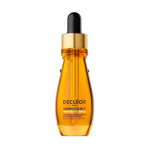 Decléor Aromessence Green Mandarin Oil Serum 15ml bottle with green citrus fruit and botanical ingredients, natural skincare product