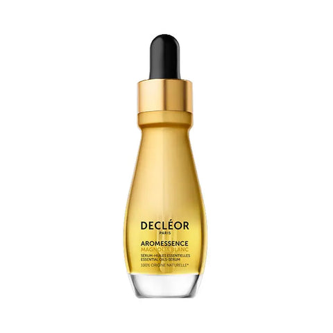 Decléor Aromessence Magnolia Blanc serum-huile in a 15ml bottle, featuring a clear glass container with a sleek design.