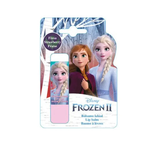 Frozen II strawberry lip balm by Jag Couture London in a 4g tube, featuring Disney Frozen II themed packaging.