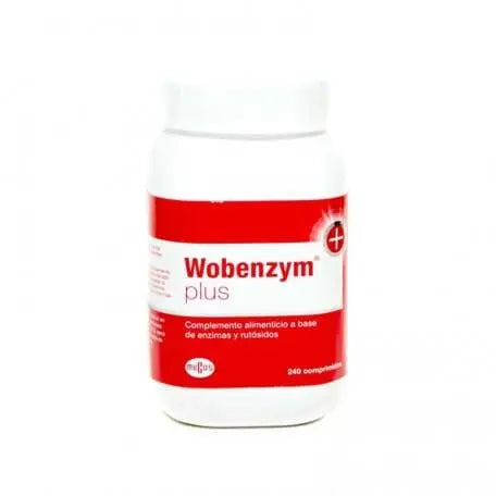 Douglas Wobenzym Plus supplement bottles with 240 tablets from Jag Couture London New York, showing the label and product packaging.