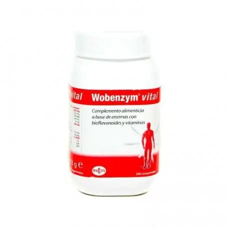 Douglas Wobenzym™ Vital supplement bottle with 200 tablets, shown with branding from Jag Couture London and New York.