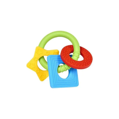 Dr. Brown's Learning Teether by Jag Couture London - New York, soft silicone teether with colorful textured surfaces for baby soothing.