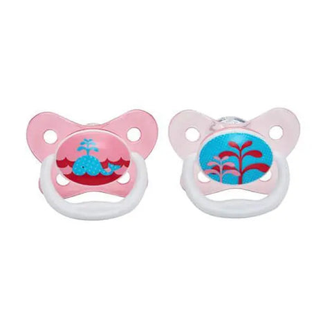 Dr.Brown's Prevent silicone butterfly pacifier for 0-6 months, featuring a soft silicone nipple and butterfly-shaped shield.