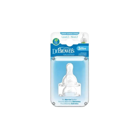 Two Dr. Brown's standard level 2 baby bottle teats by Jag Couture London and New York, displayed on a neutral background.