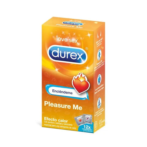 Durex Pleasure Me condoms in a 12-unit pack, featuring sleek packaging by Jag Couture London New York.
