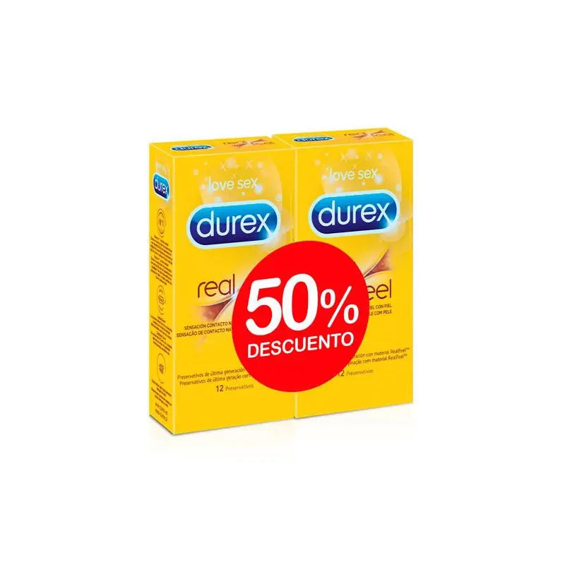 Durex Preservativo Real Feel Duplo 12x2 Unidades Jag Couture London - New York