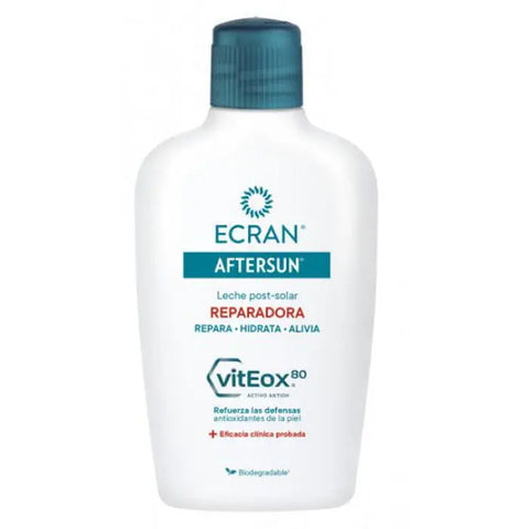 Bottle of Viteox 80 soothing aftersun milk by Jag Couture London New York, 400ml, with creamy texture and soothing label.