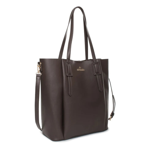 Egon Von Furstenberg GIADA handbag by Jag Couture London New York, beige leather with gold hardware and structured design.