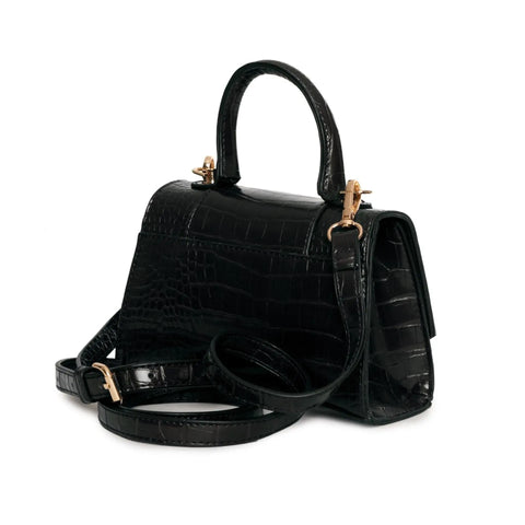 Egon Von Furstenberg X073 Jane handbag by Jag Couture London New York, showcasing black leather with gold hardware details.