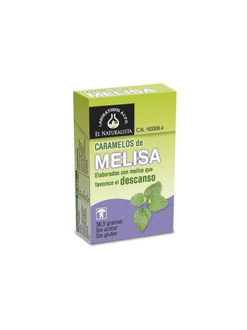 El Natural Caramelos Melisa Stevia by Jag Couture London New York, 36.5g, featuring herbal lemon balm flavor in a clear package.