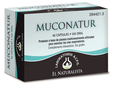 El Natural Muconatur 300 mg supplement capsules by Jag Couture London New York, 48 soft gel caps in a blister pack