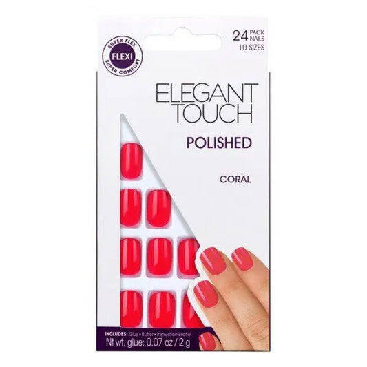 Elegant Touch Core Colour Nails With Glue Squoval Midnight Black 24 U Jag Couture London - New York