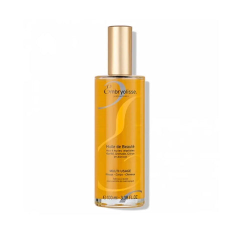 Embryolisse Beauty Oil 100ml from Jag Couture London New York, featuring a sleek bottle with golden accents and clear branding.