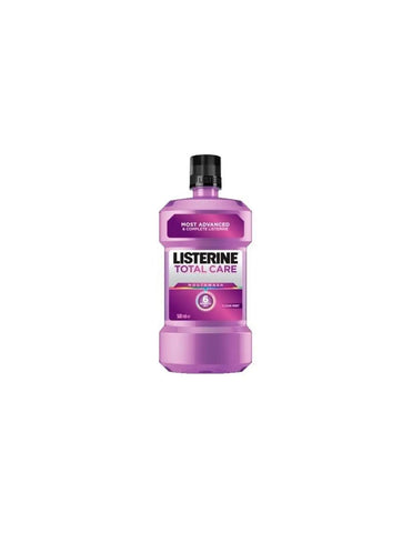 Listerine Total Care mouthwash in a 500ml bottle by Jag Couture London New York, showing the label and cap.