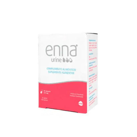 Enna Urine capsules by Jag Couture London and New York, 60 capsules, close-up of the supplement bottle on a white background.