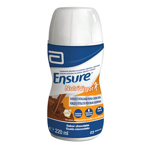 Ensure Nutrivigor Chocolate 220ml bottle by Jag Couture London - New York, showing the chocolate-flavored nutritional supplement.