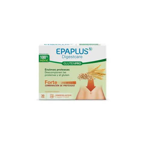 Epaplus Glutenpro 30 tablets by Jag Couture London New York, gluten-free supplement with packaging and tablets visible