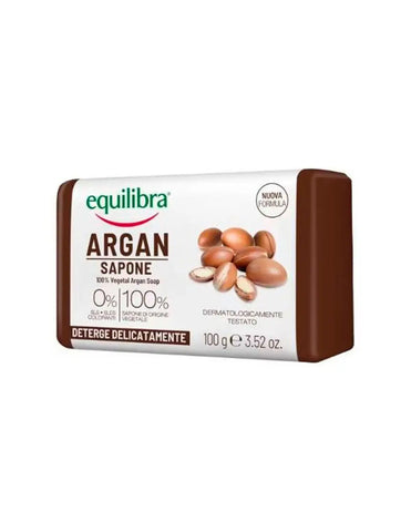 Equilibra Argan 100 Vegetal Soap by Jag Couture London in a 100g bar with a natural, nourishing appearance.