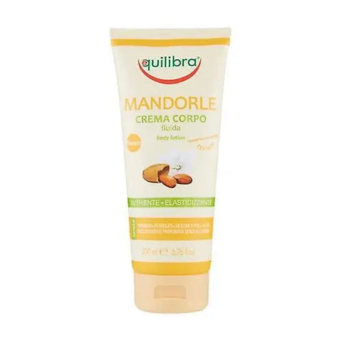 Equilibra Sweet Almond Body Lotion 200ml by Jag Couture London New York, smooth lotion with almond scent, in a white bottle.