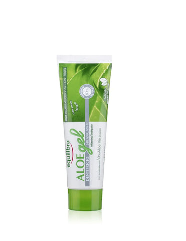 Equilibra Gel Aloe Whitening Pasta 75ml, a skincare product with aloe vera for brightening and whitening skin.