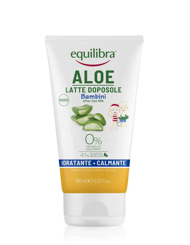 Equilibra Sun After Kids Milk 150ml bottle with label, designed for soothing children's skin after sun exposure.