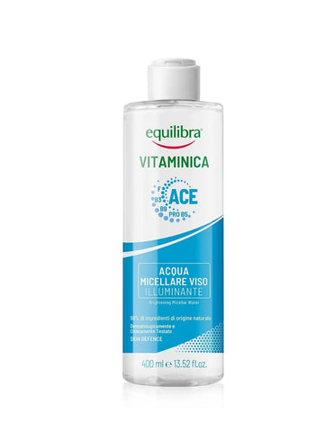 Equilibra Vit Bright Micellar Water 400ml bottle, a skincare product by Jag Couture London New York, for gentle facial cleansing.