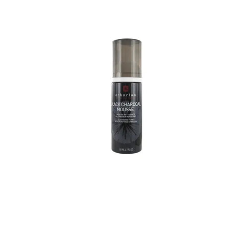 Erborian Black Charcoal Cleansing Foam with purifying charcoal in a 140ml tube, displayed with a clean, minimalist background.