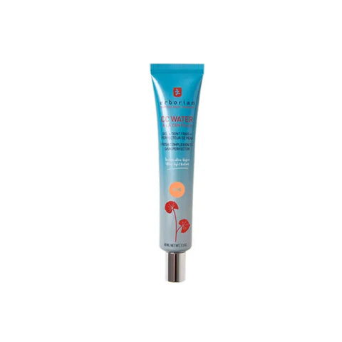 Erborian CC Water with Centella in a 40ml golden skin perfecting gel jar, displayed on a neutral background.