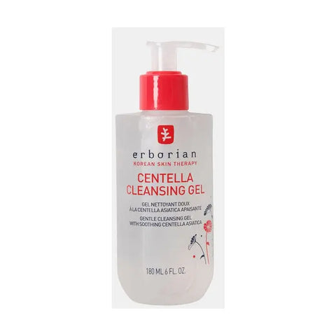 Erborian Centella Cleansing Gel in 180ml tube, featuring a clean design, for gentle facial cleansing.