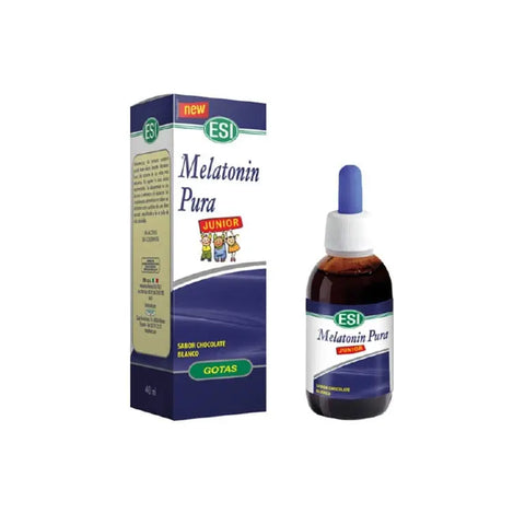 Esi Melatonin Gotas Junior 1 Mg bottle, 40ml, by Jag Couture London New York, showing the packaging and dropper cap