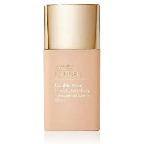 Estée Lauder Double Wear Sheer Matte SPF20 long-wear makeup in shade 5W1, displayed in a sleek compact with open lid.