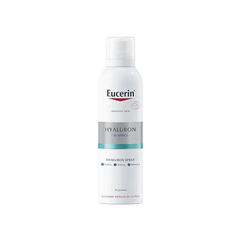 Eucerin Hyaluron Spray 150 ml by Jag Couture London New York, featuring a clear spray bottle with blue and white label.