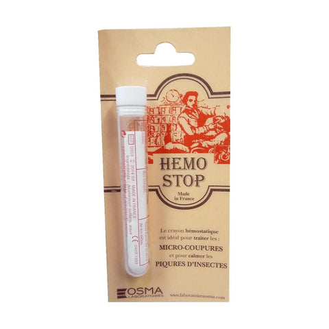 Eurostil hemostatic pencil for shaving, in packaging from Jag Couture London New York, used for precise bleeding control.