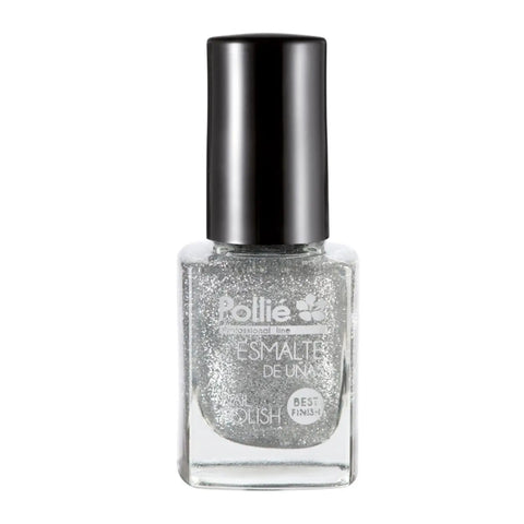 Eurostil silver glitter nail polish 12ml by Jag Couture London featuring sparkling silver glitter for manicures and nail art.