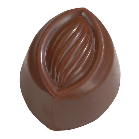 Eva milk chocolate caramel candy by Jag Couture London New York, showing the small 15.2g chocolate treat with caramel filling.