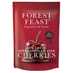 Forest Feast sour cherries dipped in dark Belgian chocolate