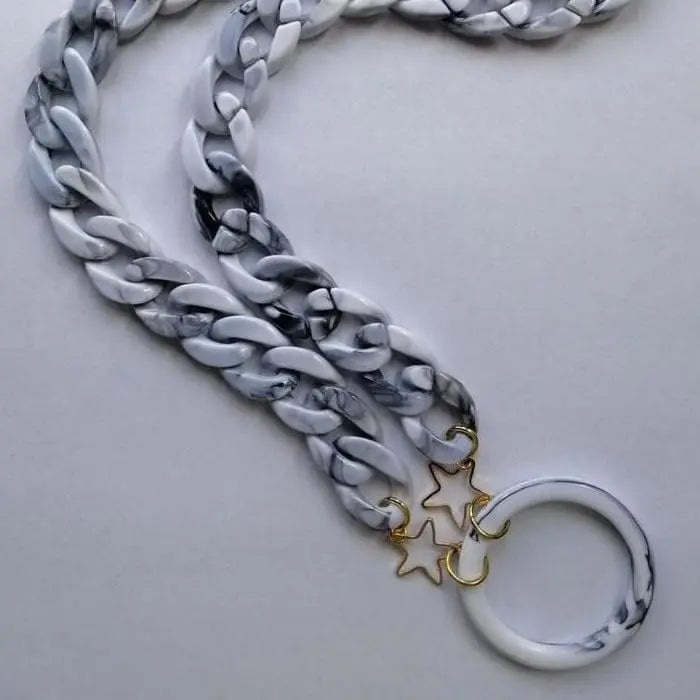 Jag Couture London - New York Farmamoda Gray Marble Sunglasses Necklace