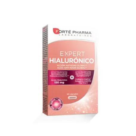 Forte Pharma Expert Hyaluronic 30 capsules bottle, dietary supplement with hyaluronic acid, by Jag Couture London New York