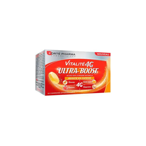 Forte Pharma Vitalité 4g Ultra Boost effervescent tablets in a blister pack, designed to boost energy and vitality.