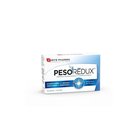 Forte Pharma Liporedux 900mg dietary supplement capsules, 56-count, displayed in a clear bottle with branding.